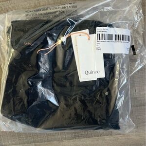 NWT Quince Bella Stretch Patch Pocket Wide Leg Jeans Black Size 29